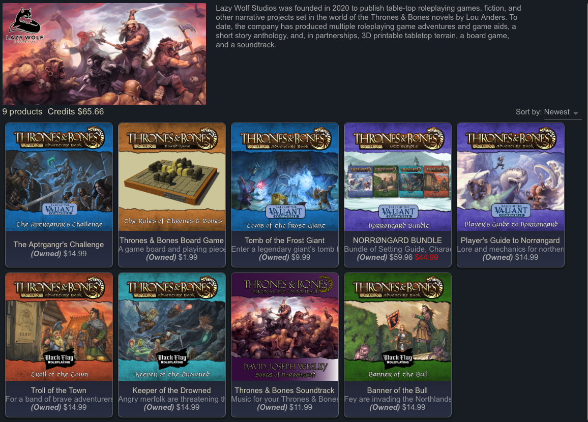 8 titles and one bundle on the Shard Marketplace.